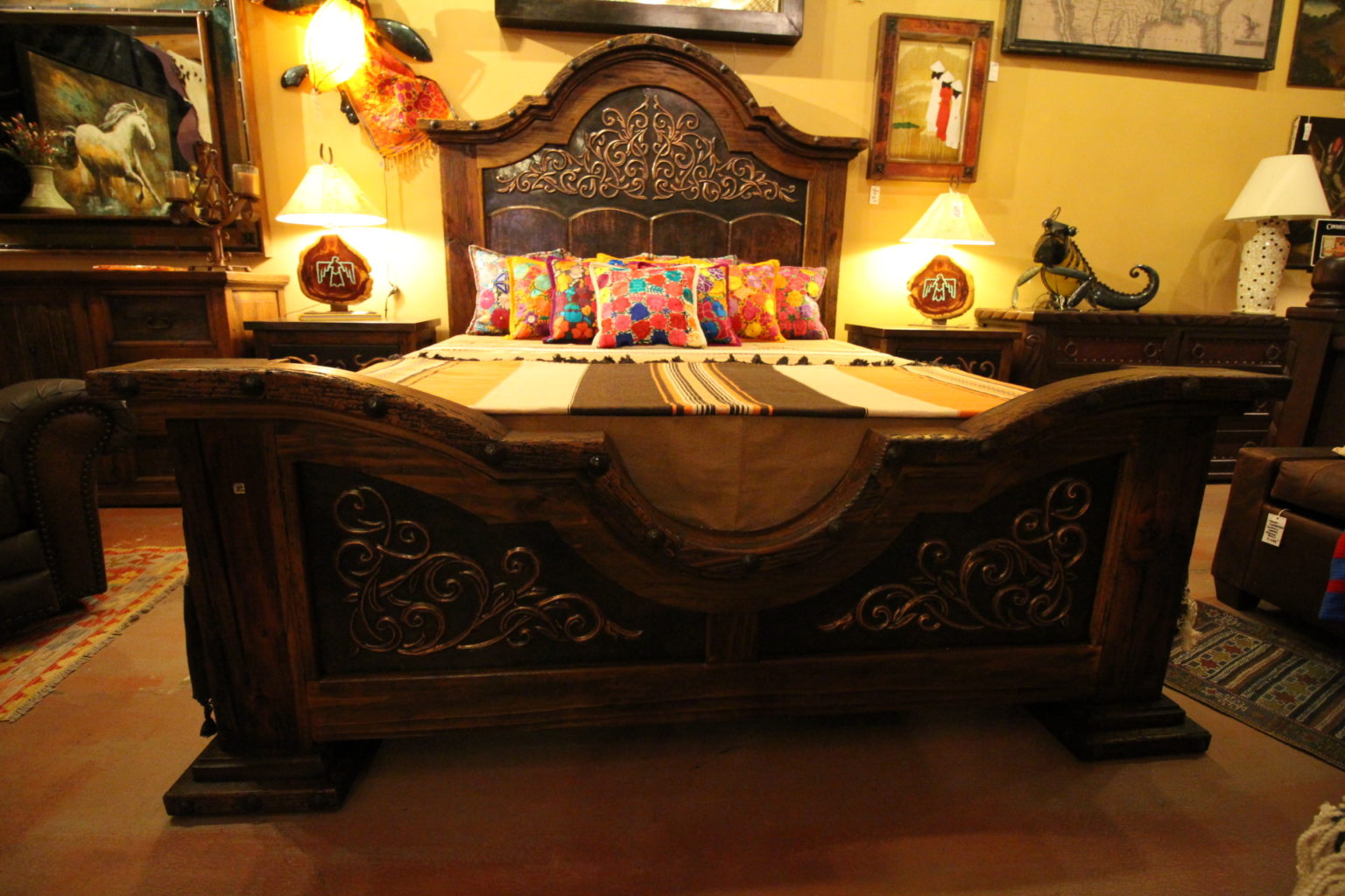 Ornate Black Copper Bed