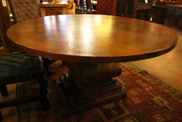 Round Patina Copper Table