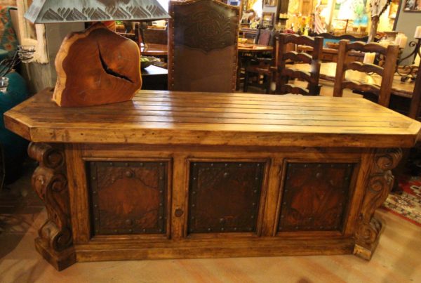 Hacienda Desk with Iron Inlay Panels