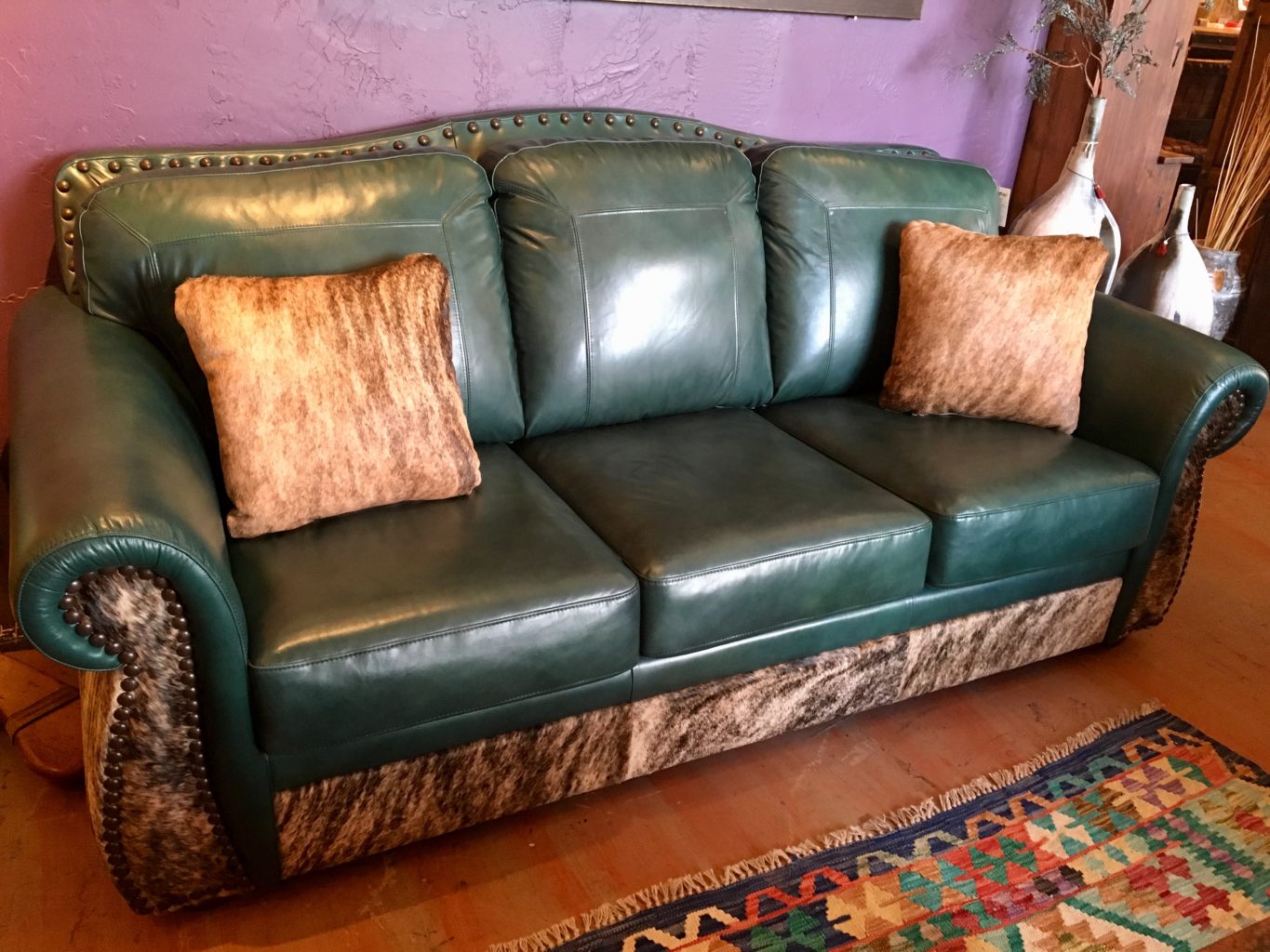 "The Look" Leather & Cowhide Sofa