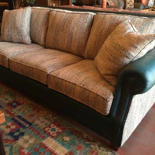 Omaha Turquoise Fabric Sofa