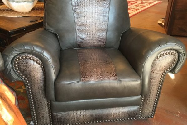 Waller Grey Croc Embossed Glider & Swivel Recliner