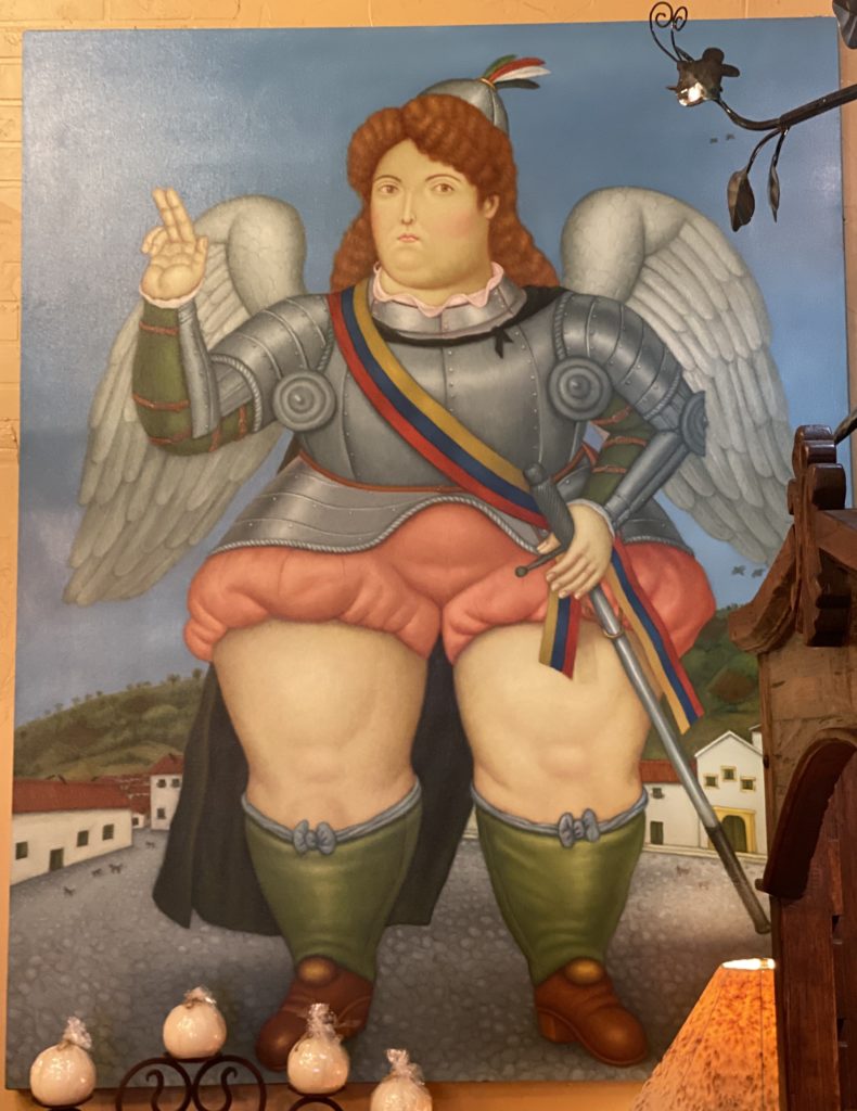 Botero Style Original Painting of "Archangel Michael in Armure"