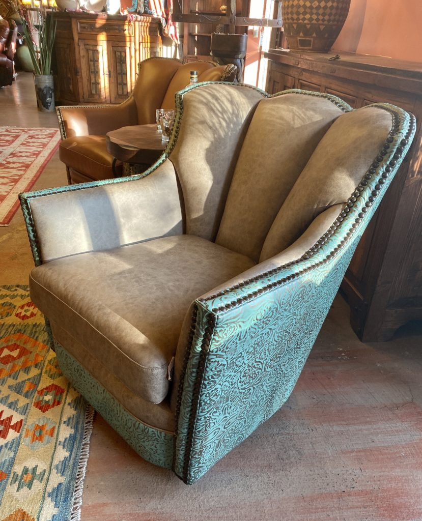 Cowboy Glider & Swivel Puma Chair in Turquoise