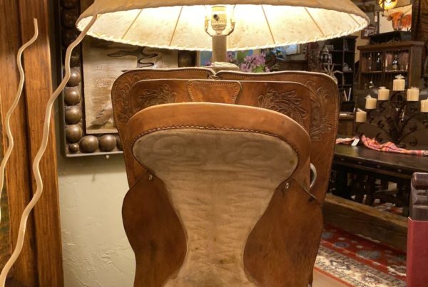 XL Saddle Table Lamp with Sheep Skin Shade