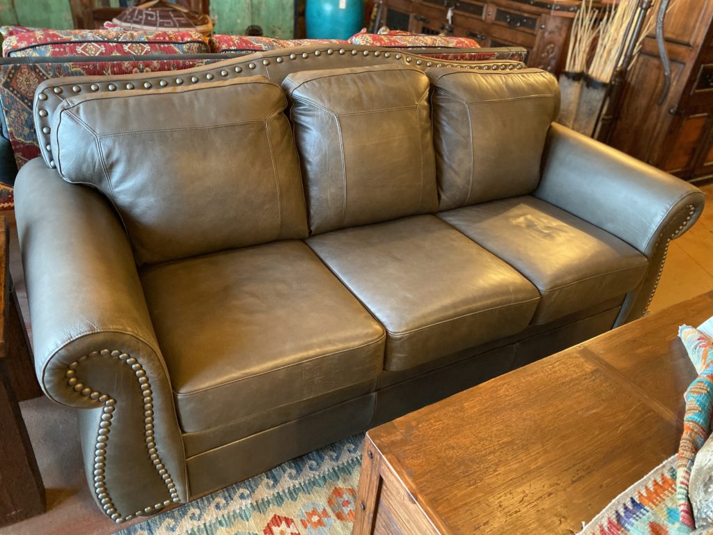 "The Look" Grey Taupe Leather Sofa The Rustic Gallery