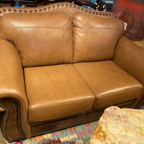 The Look Caramel Leather Loveseat