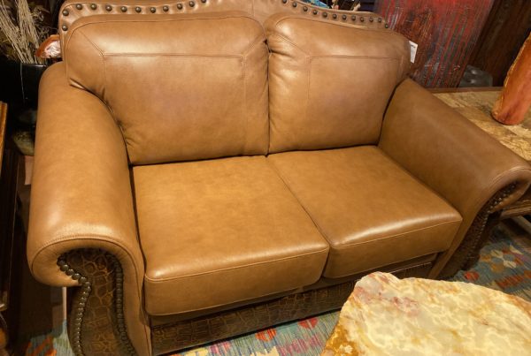The Look Caramel Leather Loveseat