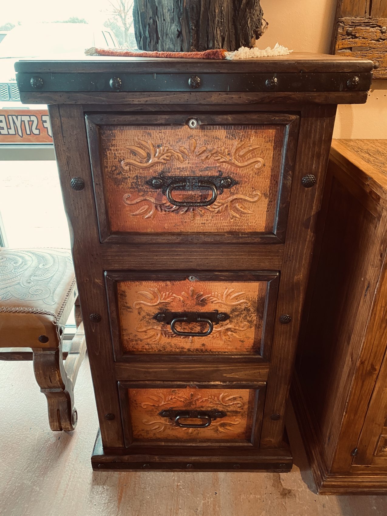 Ornate Copper File cabinet