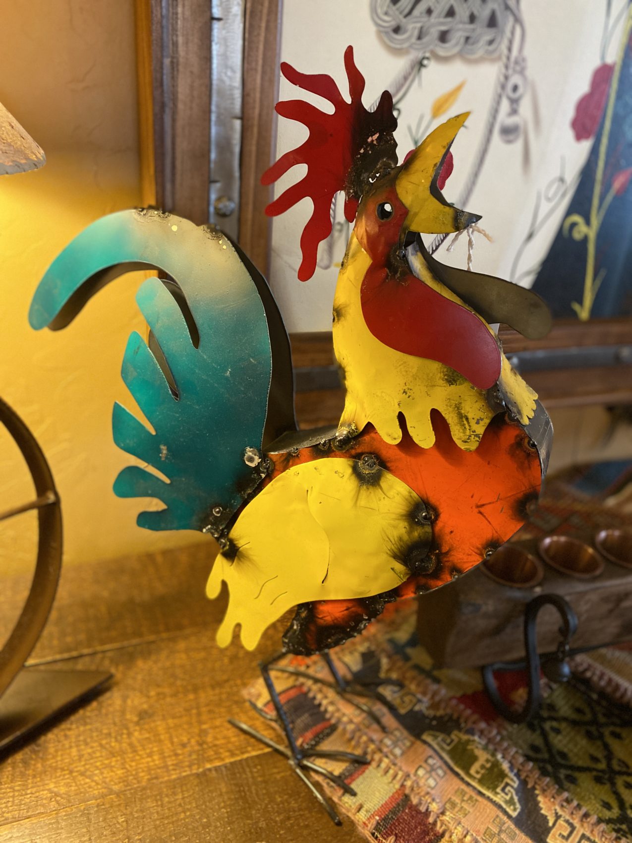 metal art rooster