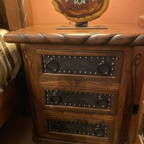 Oscar Tooled Leather Nightstand (doable in other colors)