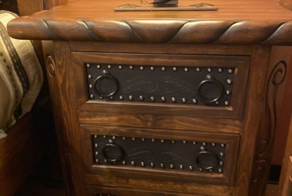 Oscar Tooled Leather Nightstand (doable in other colors)