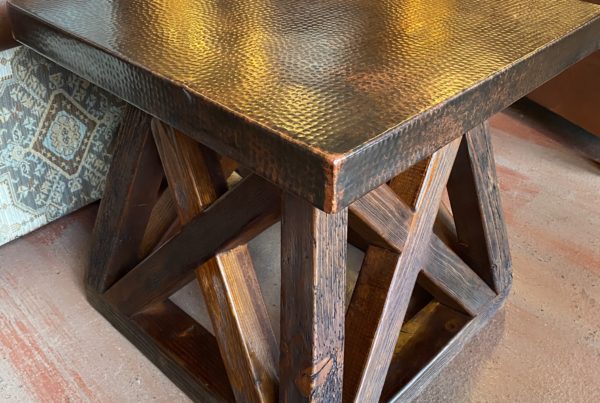 Crisscross Copper Top End Table