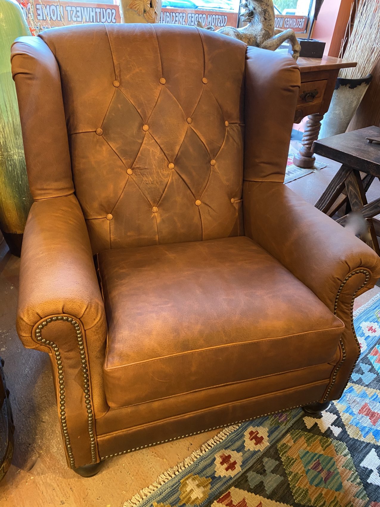 Bison Leather Accent Chair