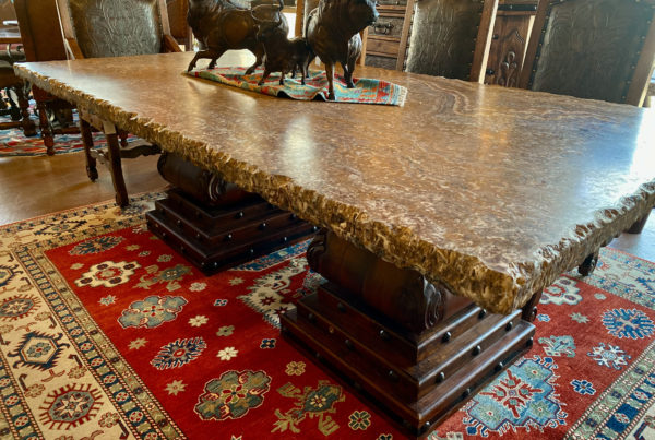 Onyx Table on Mesquite Pedestals
