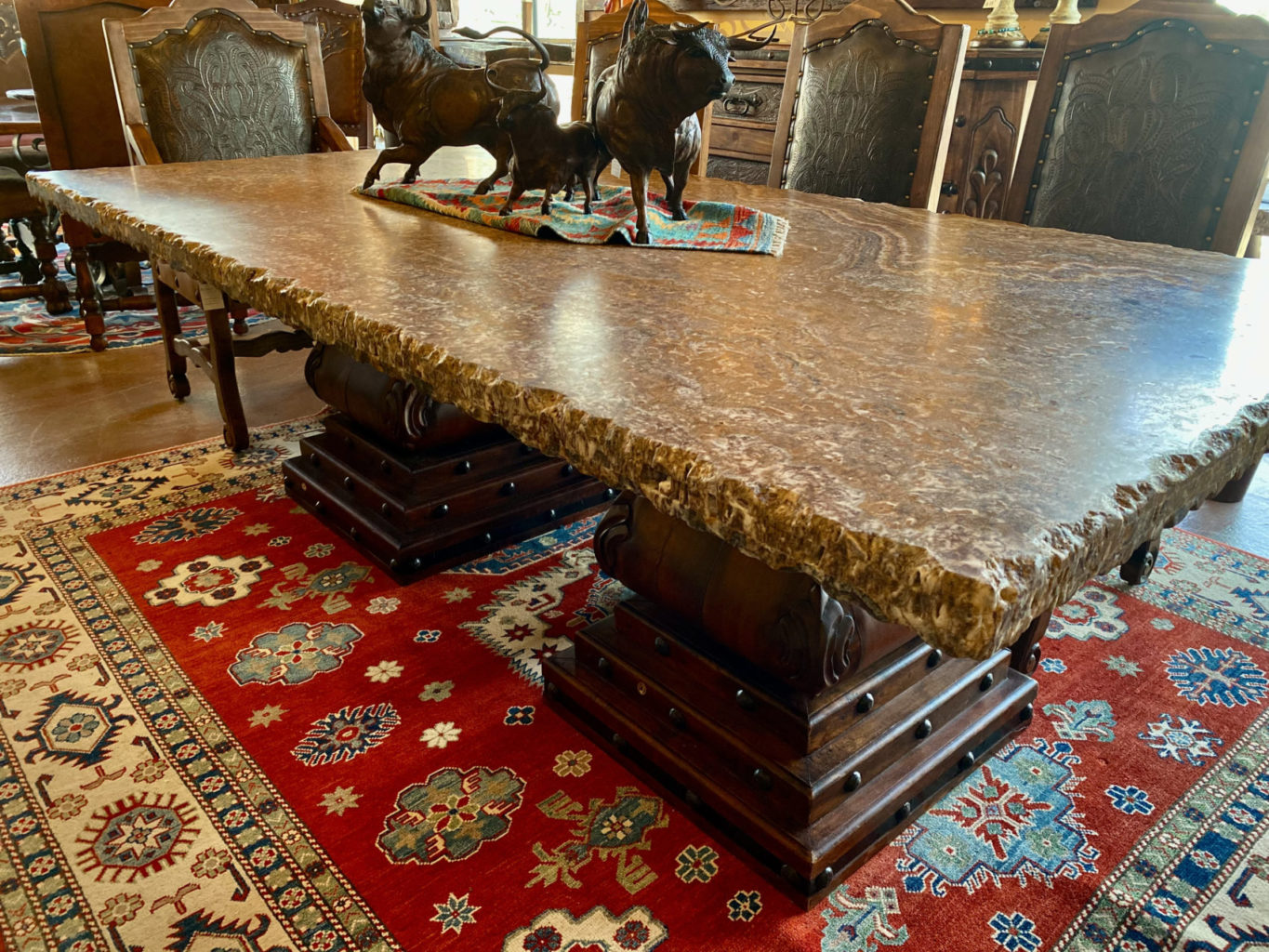 Onyx Table on Mesquite Pedestals