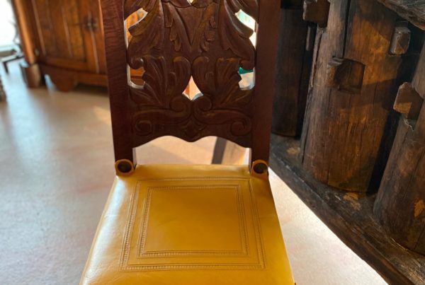 Hand-Carved Chair in Yellow