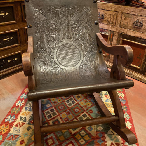 Miguelito Tooled Leather Rocking Chair