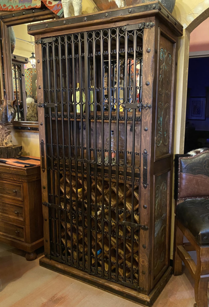 Ornate Acid Copper & Gates Wine Cabinet