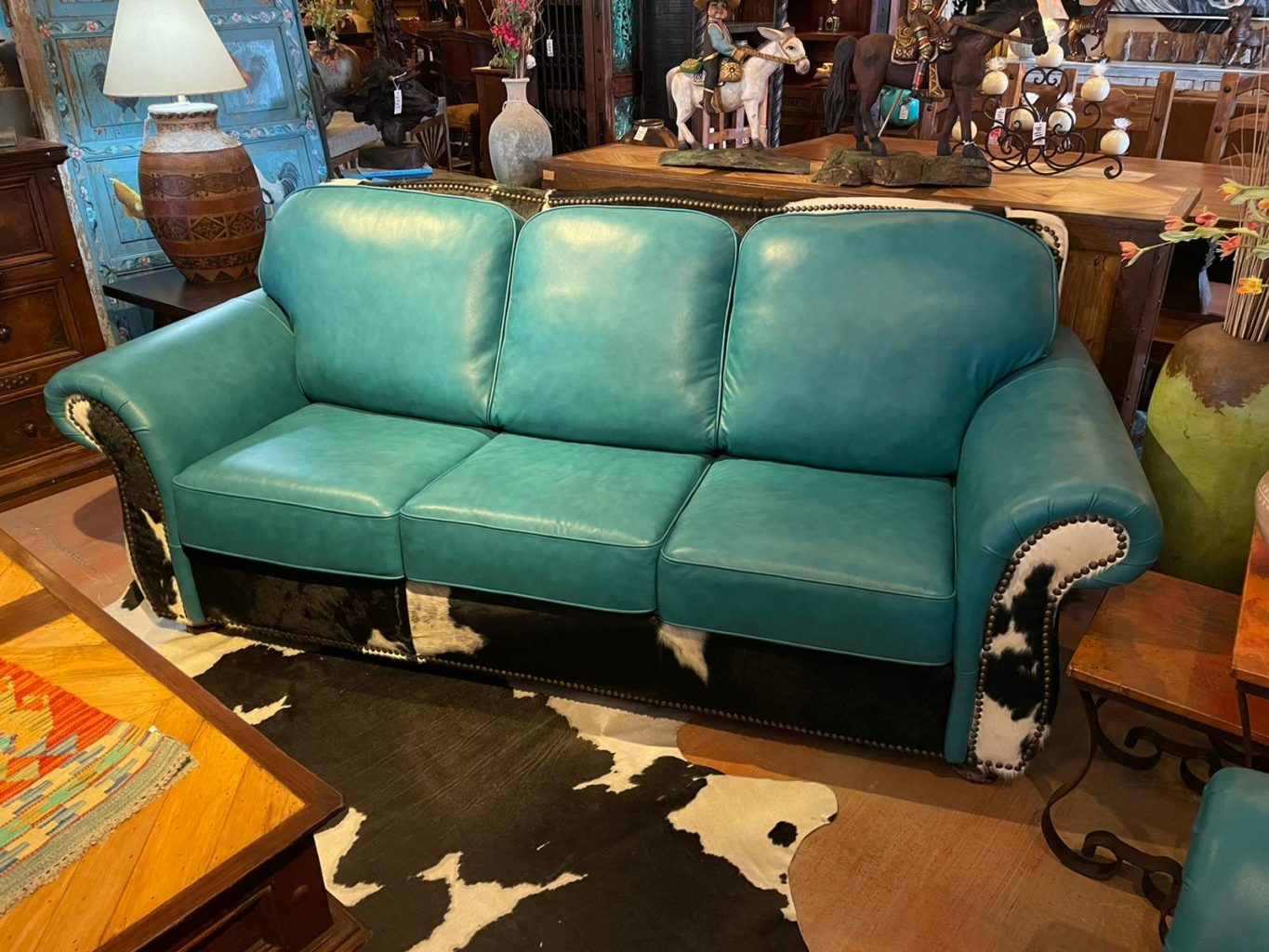 Silverado Leather & Cowhide Sofa