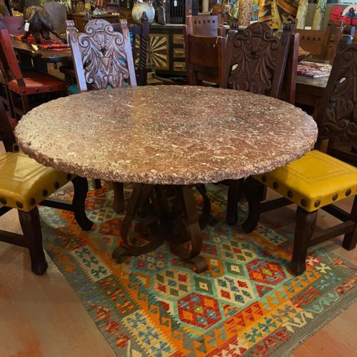 Round Natural Rustic Onyx Table