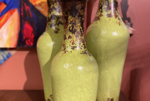 Set of 3 Lime Vases