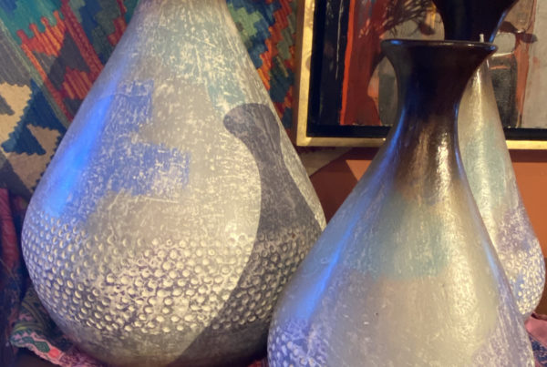 "Blue Bubbles" Set of 3 Vases