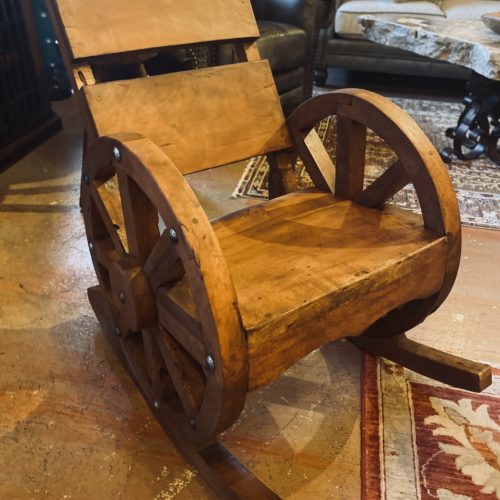 Mesquite Wagon Wheel Rocking Chair