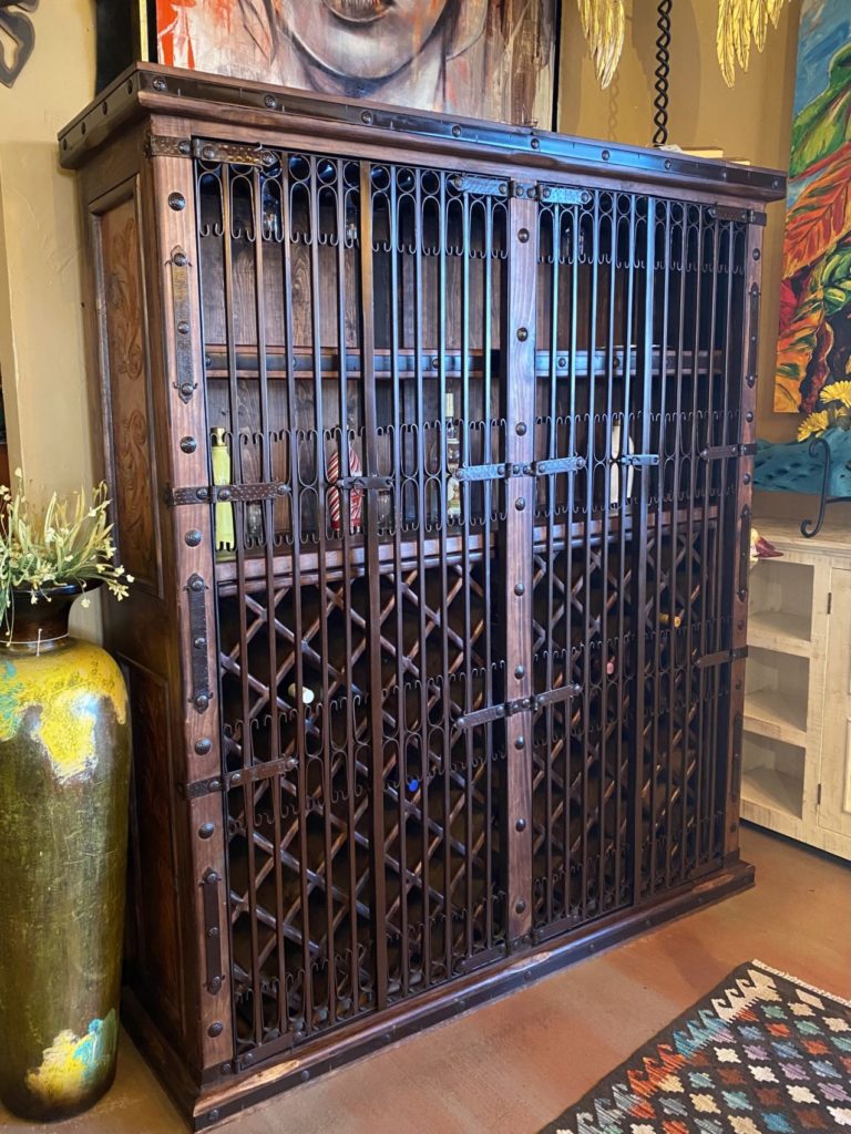 Hacienda Bar Cabinet with Ornate Copper