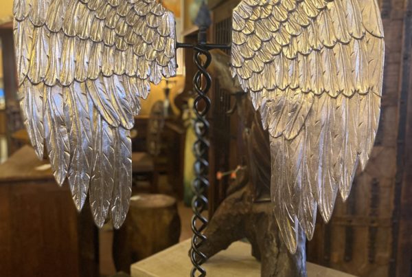 Silver Angel Wings on Stand