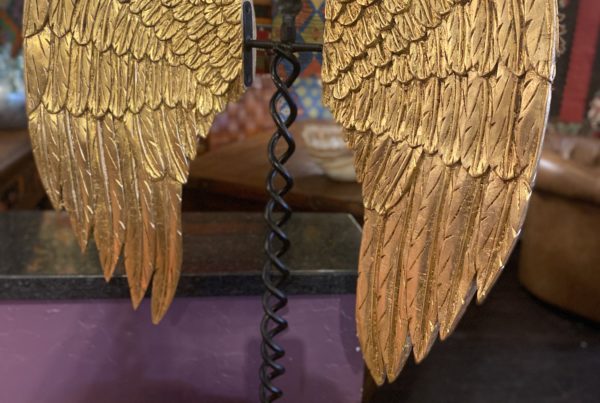 Gold Angel Wings on Stand