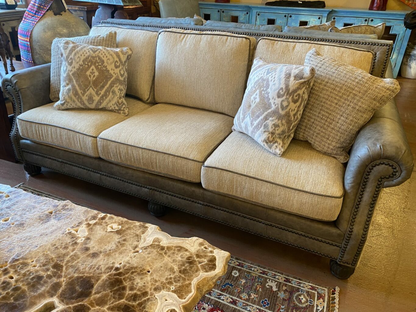 Windmu Leather & Fabric Sofa