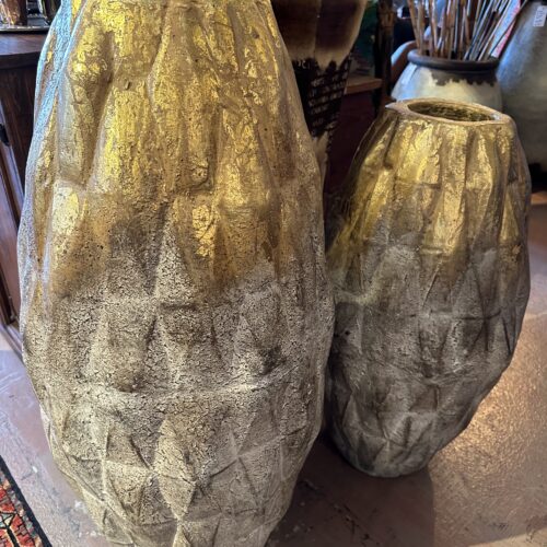 Golden Diamonds Floor Vases