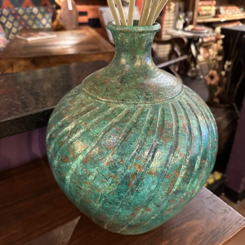 Swirling Turquoise Ceramic Vase