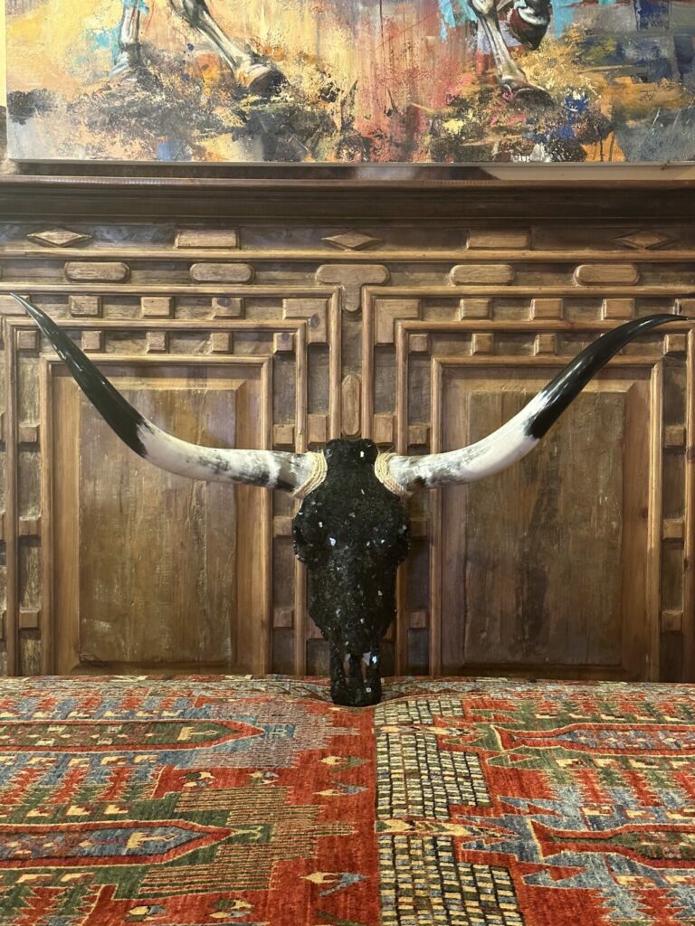 Black Mirror Mosaic Longhorn Skull