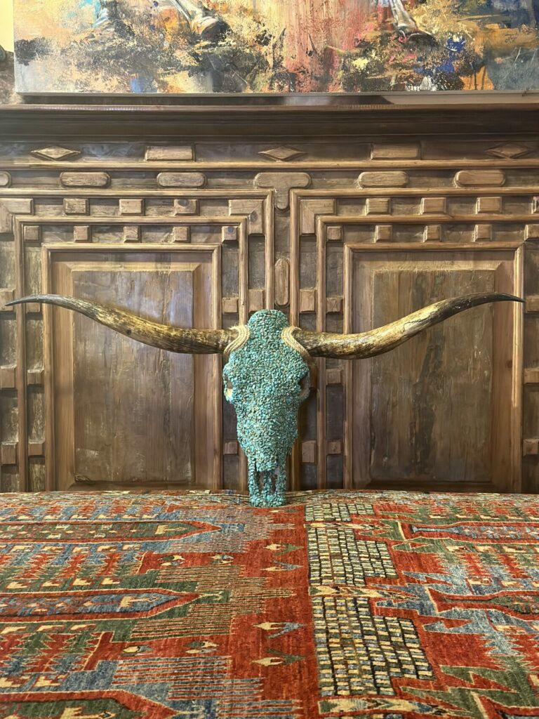 Turquoise Stones Mosaic Longhorn Skull