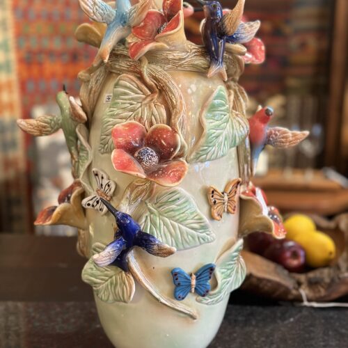 "The Hummingbirds" Sculptured Vase