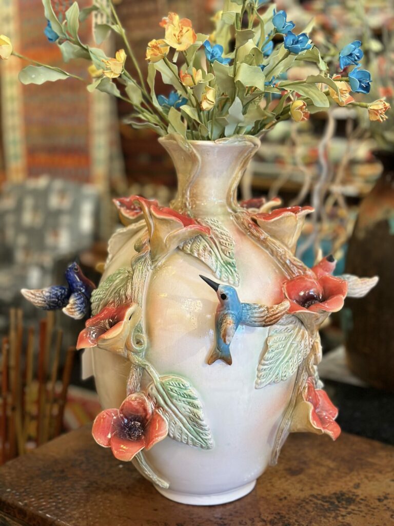 "Morning Glory" Sculptured Vase