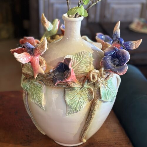 "Flying Jewels" Sculptured Vase