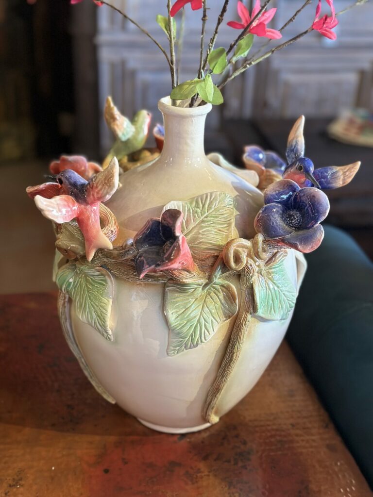 "Flying Jewels" Sculptured Vase