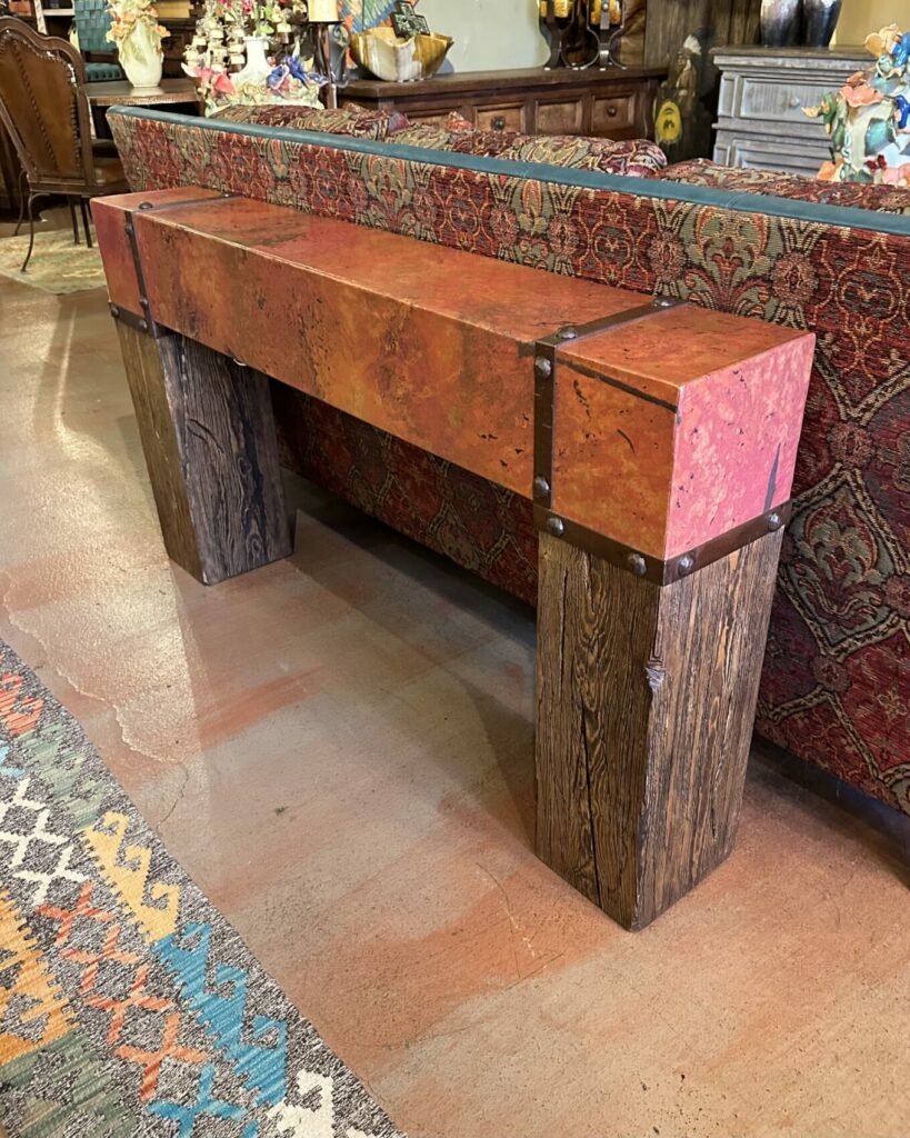 Copper Beam Sofa Table
