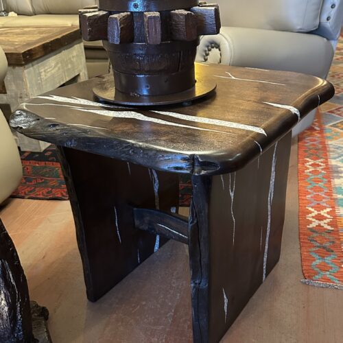 Mesquite with White Buffalo Turquoise End Table