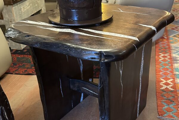 Mesquite with White Buffalo Turquoise End Table