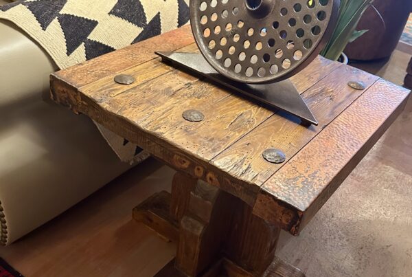 Old Ranch Gate Natural or Patina Copper End Table