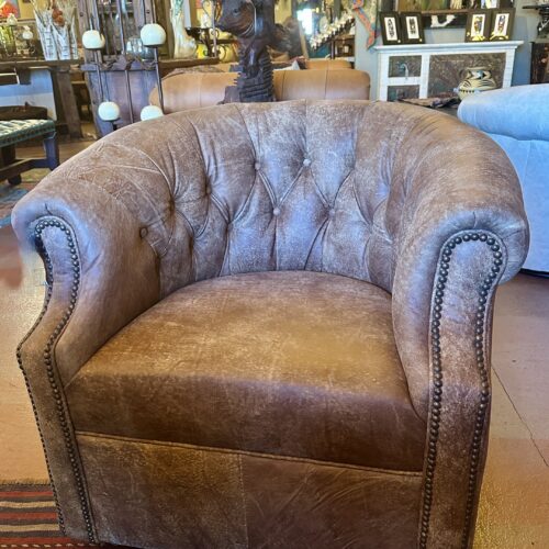 Aniline Swivel Barrel Chair