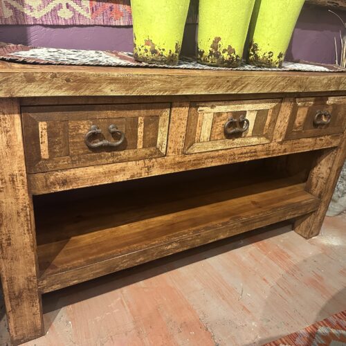 Chameleon Sofa Table Brown Distressed