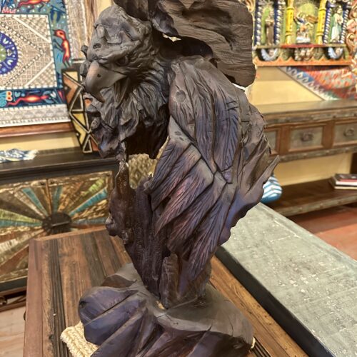 Hand-Carved Wooden Eagle Bust