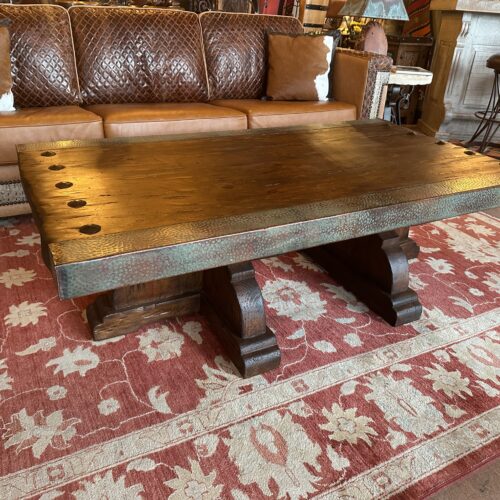 Old Ranch Gate Patina Copper Coffee Table