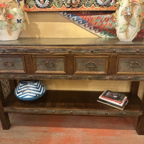 Patina Copper Console Table