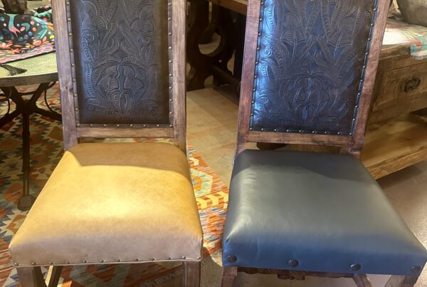 San Miguel Tooled Leather Chairs Tan or Chocolate